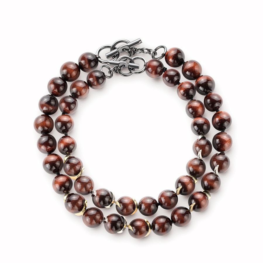 Collana occhio di tigre arancio Totem | CLODT ARANC